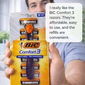 BIC Comfort 3 Refillable Razor 1 Handle + 6 Cartridges